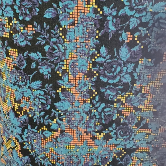 Free People Tapestry Digital Damsel Mini Dress Neon Glow Size L - Picture 6 of 9